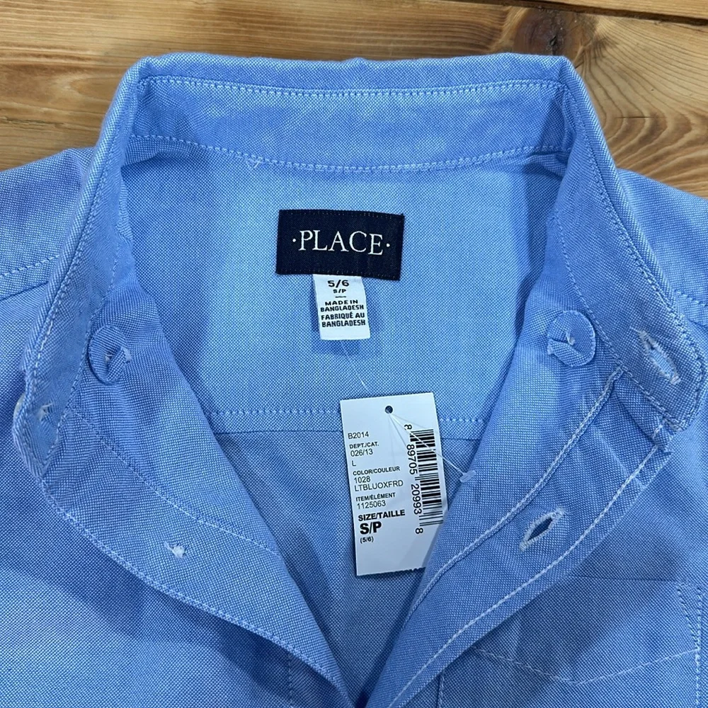 The Children’s place Boys Uniform Oxford Button Down  Cotton Shirt Long Sleeve 6